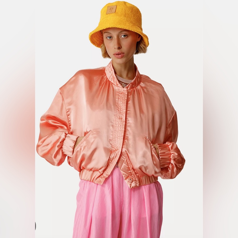 Authentic Designer Forte Forte Italy Shimmering Satin Bomber